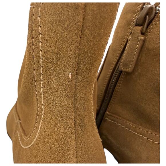 NEW w IMPERFECTIONS Cole Haan Suede Bootie Size 6 Camel - Picture 6 of 8